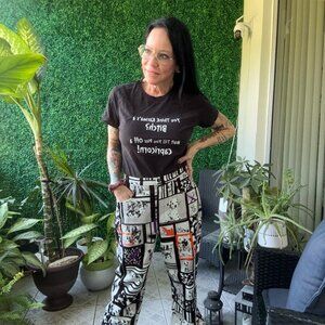 Rare Vintage Iceberg History DALMATIAN Puppy High Waist Tailored Ladies Pants Tr